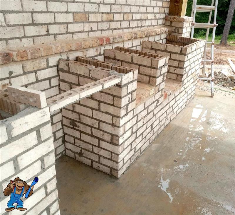 Custom outdoor kitchen masonry construction project by Gorilla Building