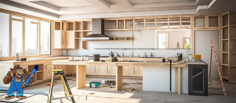Modern kitchen remodel construction project by Gorilla Building