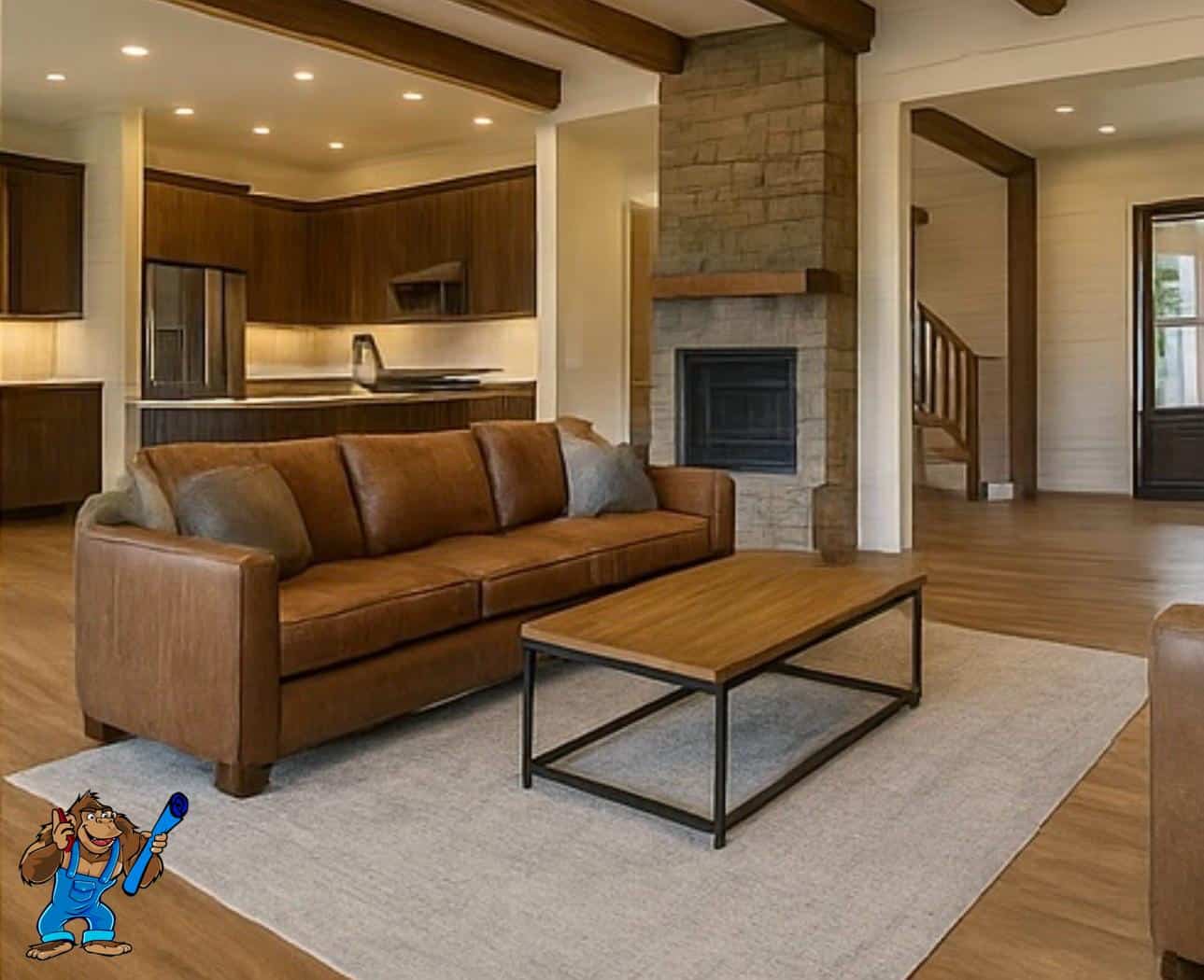Modern barndominium living room interior
